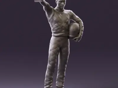 racer in white and cup 1100 3D Print Ready 3D print model