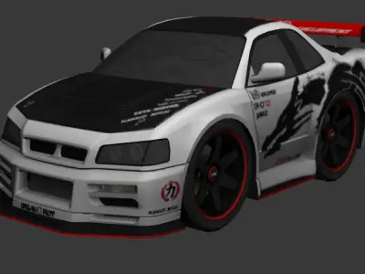 cartoon car vehicle 3d game ready model Low-poly 3D model-013 Low-poly 3D model