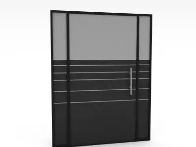 3D office glass door Low-poly 3D model
