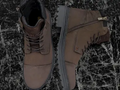 GREYDER 3D BOOTS - BROWN Low-poly 3D model