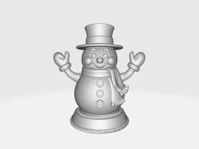 Charming Snowman Figurine Winter Holiday Decoration  3D print model