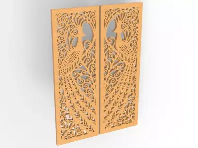 peacock partition 3D model