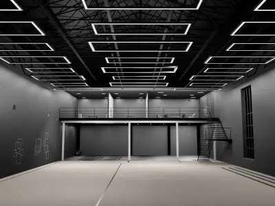 warehouse SCI FI futuristic CAR STUDIO SCENE 3D model