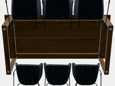 MORBYLANGA - TOSSBERG Table and 6 armchairs Low-poly 3D model