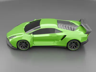 Generic supercar concept 3D model