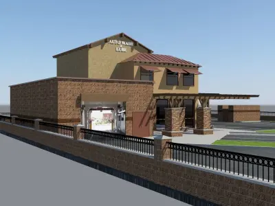 Car Wash and Lube 3D model