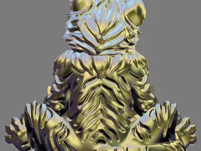 Tiger 2022 model for 3D Cute tiger with money 3D print model