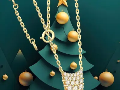 Jewelry Necklace 3D Model   Ready for Casting 3D print model