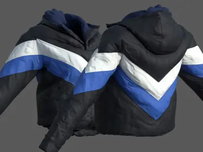 WINTER JAKET WOMAN Low-poly 3D model