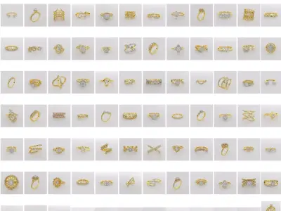 400 FILES Women Ring Womens Rings DIAMONDS Models STL 3DM  3D print model