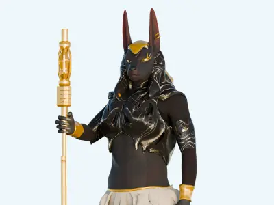 Anubis  Warrior Game-Ready 3D Character PBR Textured 3D model