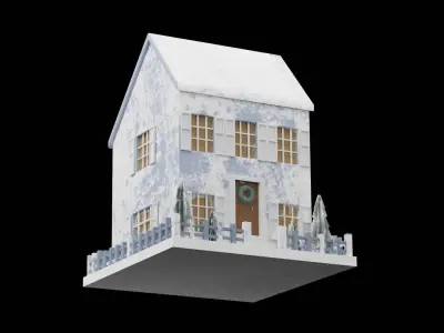 Christmas Putz House Low-poly 3D model purchase