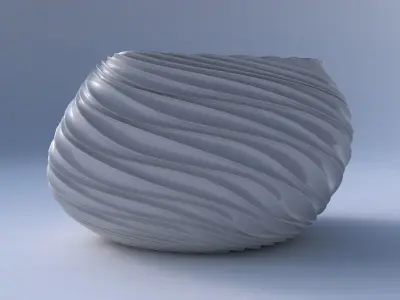 Bowl helix with wavy extruded lines 3D print model