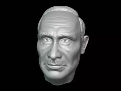 Vladimir Putin Head detailed 3D printable 3D print model