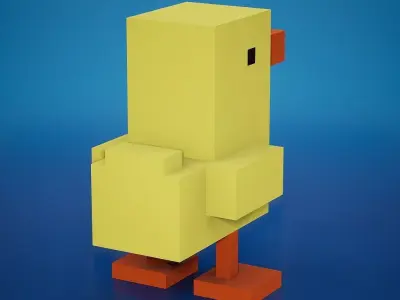 Voxel - Duckling Low-poly 3D model
