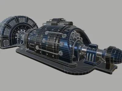 Machinery device Low-poly 3D model