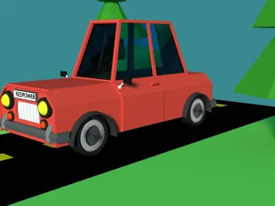 Cartoon Car Low-poly 3D model