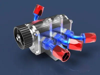 Dry sump oil pump 3D model