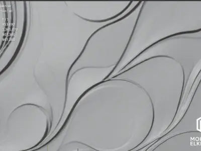 modern panel wall decor set wall relief mural CNC 136  3D model