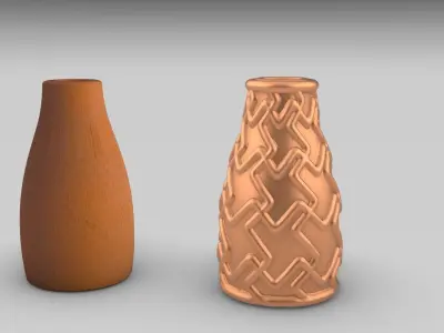 Textured plain flower vases stl files verified 3D print model