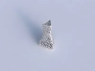 Vase puffy triangle with dense organic lattice 2 3D print model