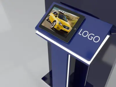 Stand for jeep car and subaru car Low-poly 3D model