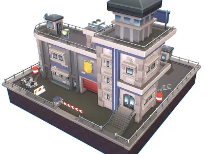 Police Station - Proto Series Low-poly 3D model