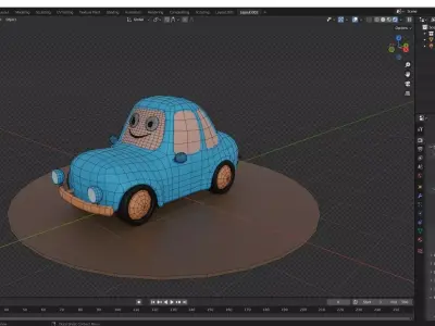 Cartoon Car Low-poly 3D model by gigantedoblender from CGTrader