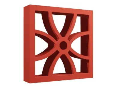 Brick Jaali flower design 3D model