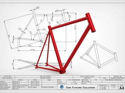 Bicycle Frame Free 3D model