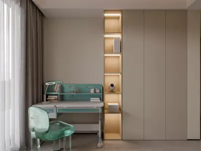 Modern living room dining room interior scenes 541 3D model