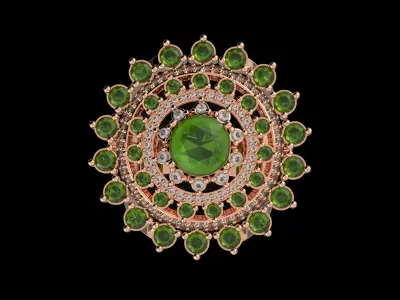 Fashion Ring With Brilliants 3D Print Model 3D print model