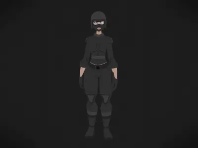 Colorly - Spec Police Girl - Game Ready - Rigged - Customizable Low-poly 3D model