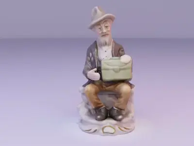 Old man statue high-poly 3D model