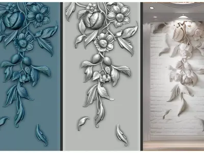   wall decoration flower 3D print model