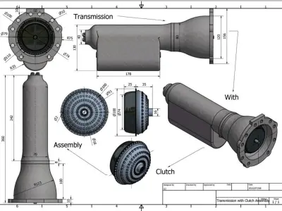 Transmission with Torque Convertor 3D print model