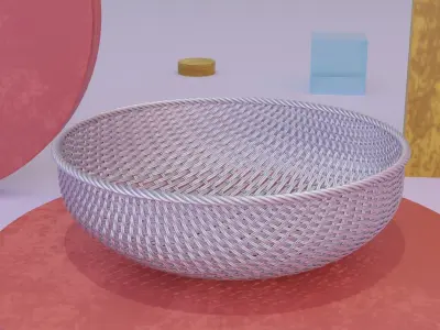 Woven metal basket 3D model