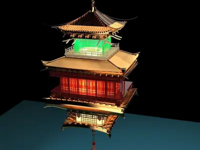 Chinese palace house lantern  3D model get