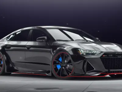 High Poly Widebody Audi RS7  3D model