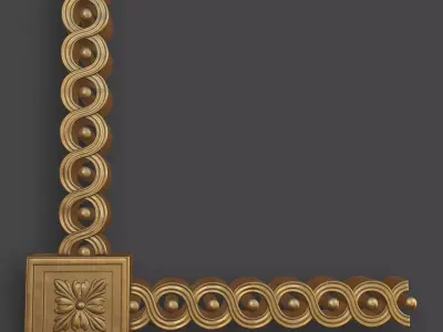 Ornamental Corner Set- Vol05 - Clean Quad Mesh - 4k PBR Textures 3D model