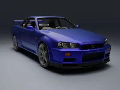 Nissan Skyline GT-R R34 Low-poly 3D model