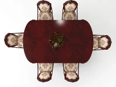 table chairs set 155 3D model