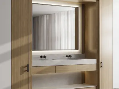 Bathroom furniture by inbani faucet set 47  Low-poly 3D model