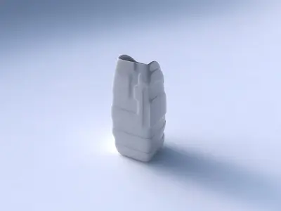 Vase arc rectangle with smooth ribbons 3D print model