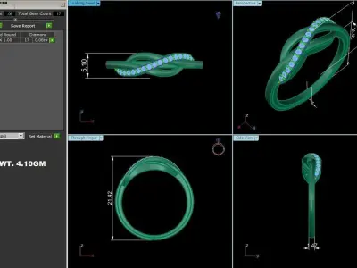 Engagement Wedding Ring 3dm STl OBJ FBX Render Details 3D print model