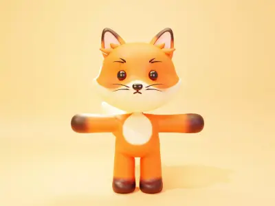 Cute Cartoon Fox 3D model