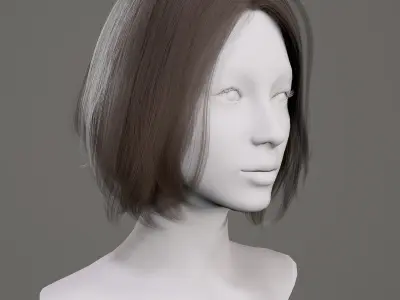 Real-Time Hair  Low-poly 3D model