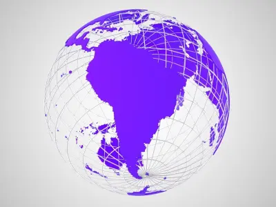 Globe News Skeleton Purpal 3D model