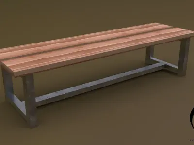 Bench 25 4in1 - 4 Texture 1 Model Low-poly 3D model