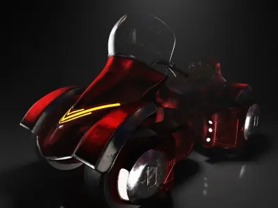 Cyberpunk quadbike with 5 color variations - original concept Low-poly 3D model